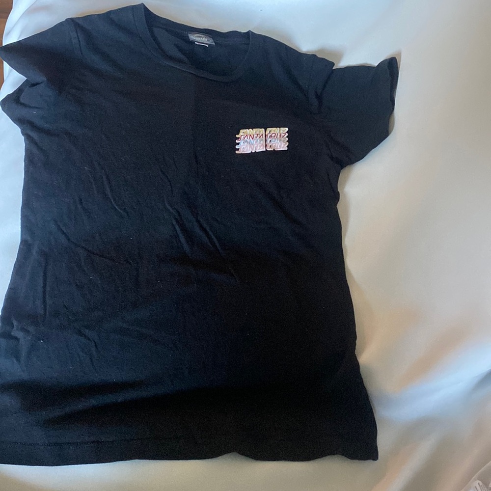 Santa Cruz black colorful tee shirt